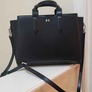 Halston Heritage East West Black Leather Tote
